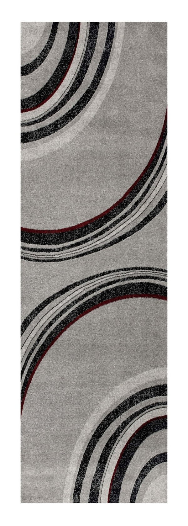 HomeRoots 10' Gray Abstract Power Loom Runner Rug - Modern Artistry for Hallways with Plush Comfort & Durability 2' x 15' 393808