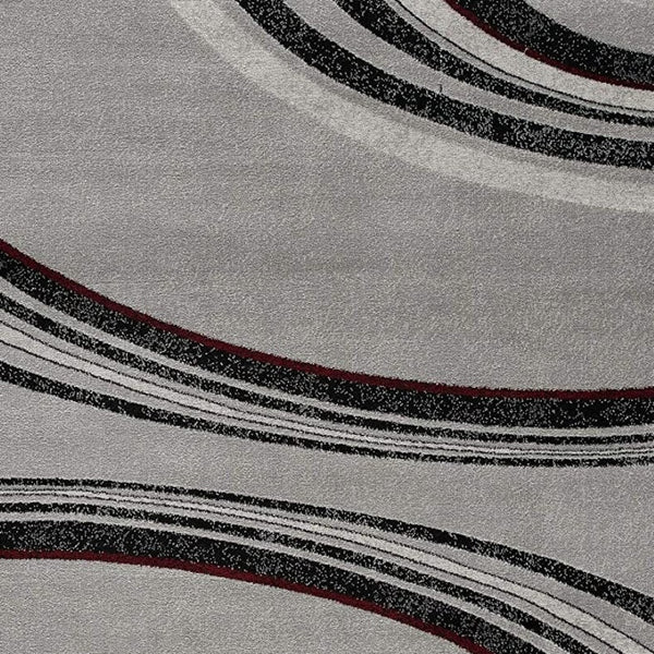 HomeRoots 10' Gray Abstract Power Loom Runner Rug - Modern Artistry for Hallways with Plush Comfort & Durability 2' x 20' 393809
