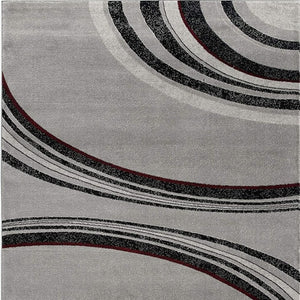 HomeRoots 10' Gray Abstract Power Loom Runner Rug - Modern Artistry for Hallways with Plush Comfort & Durability 2' x 20' 393809