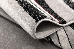 Homeroots 8' Gray And Black Geometric Power Loom Runner Rug  Olefin 393813