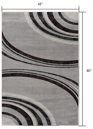 Homeroots 4' X 6' Gray Abstract Power Loom Area Rug  Polypropylene 393815