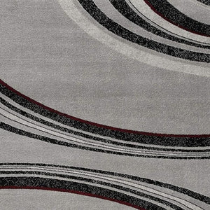 HomeRoots 10' Gray Abstract Power Loom Runner Rug - Modern Artistry for Hallways with Plush Comfort & Durability 4' X 6' 393815