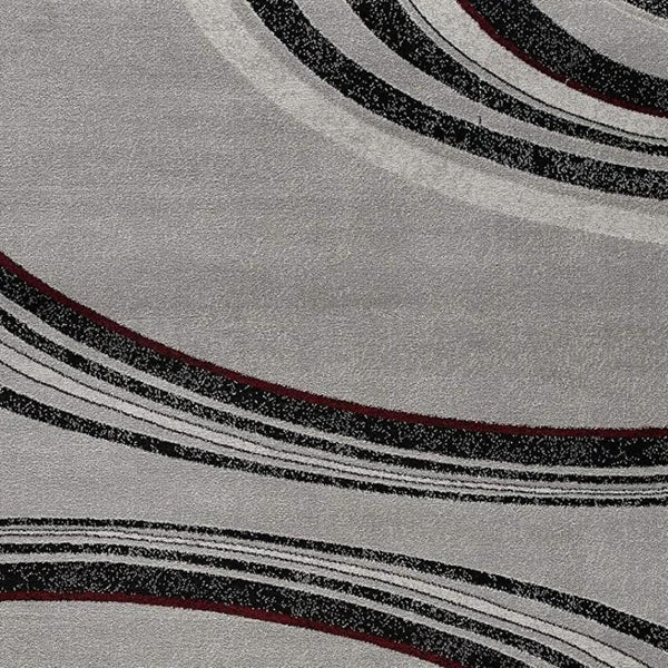 HomeRoots 10' Gray Abstract Power Loom Runner Rug - Modern Artistry for Hallways with Plush Comfort & Durability 4' X 6' 393815