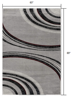 Homeroots 5' X 7' Gray Abstract Dhurrie Area Rug  Polypropylene 393816