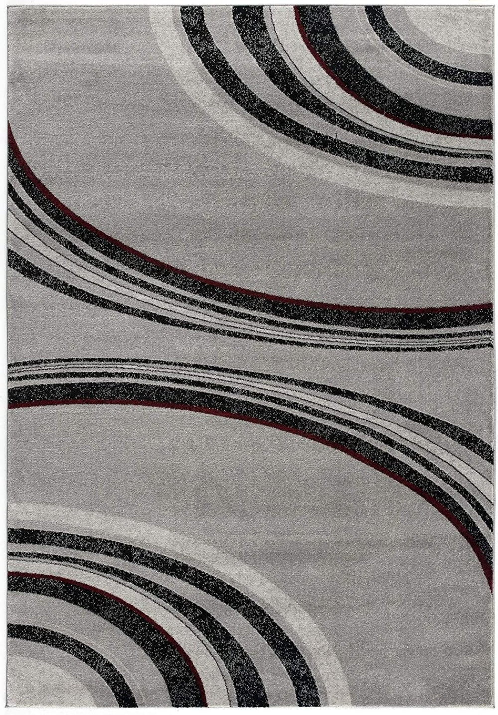 HomeRoots 10' Gray Abstract Power Loom Runner Rug - Modern Artistry for Hallways with Plush Comfort & Durability 6' X 9' 393817