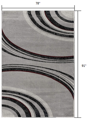 Homeroots 6' X 9' Gray Abstract Dhurrie Area Rug  Polypropylene 393817