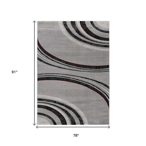 HomeRoots 10' Gray Abstract Power Loom Runner Rug - Modern Artistry for Hallways with Plush Comfort & Durability 6' X 9' 393817