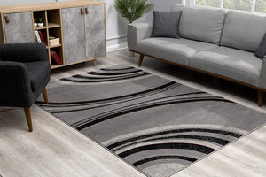 Homeroots 8' X 10' Gray Abstract Dhurrie Area Rug  Polypropylene 393818