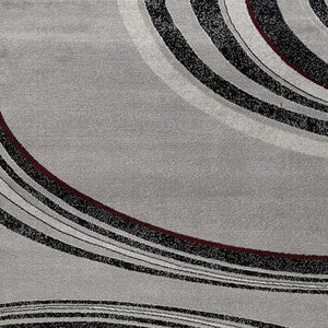 HomeRoots 10' Gray Abstract Power Loom Runner Rug - Modern Artistry for Hallways with Plush Comfort & Durability 8' X 10' 393818