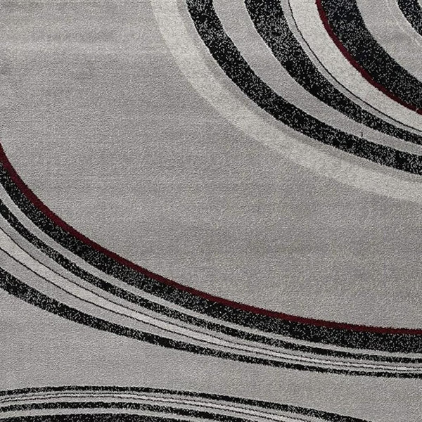 HomeRoots 10' Gray Abstract Power Loom Runner Rug - Modern Artistry for Hallways with Plush Comfort & Durability 8' X 10' 393818