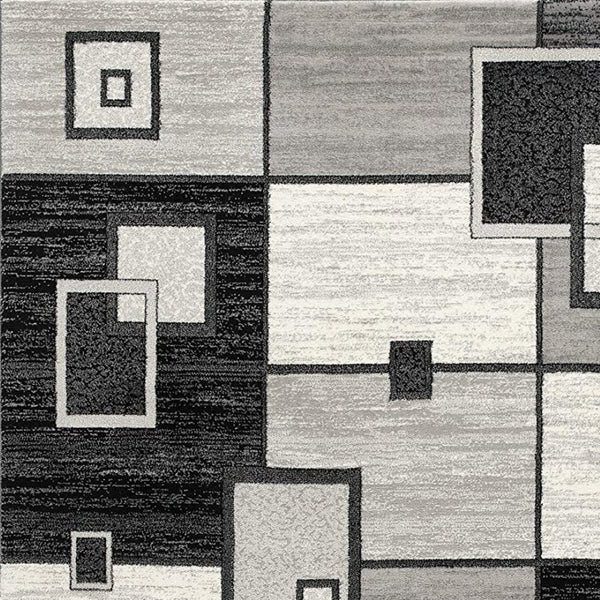 HomeRoots 10' Gray Abstract Power Loom Runner Rug – Modern Geometric Design for Stylish Entryways and Hallways 2' x 10' 393819
