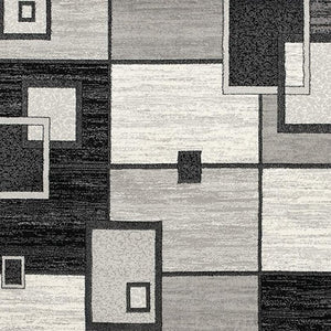 HomeRoots 10' Gray Abstract Power Loom Runner Rug – Modern Geometric Design for Stylish Entryways and Hallways 2' x 13' 393821