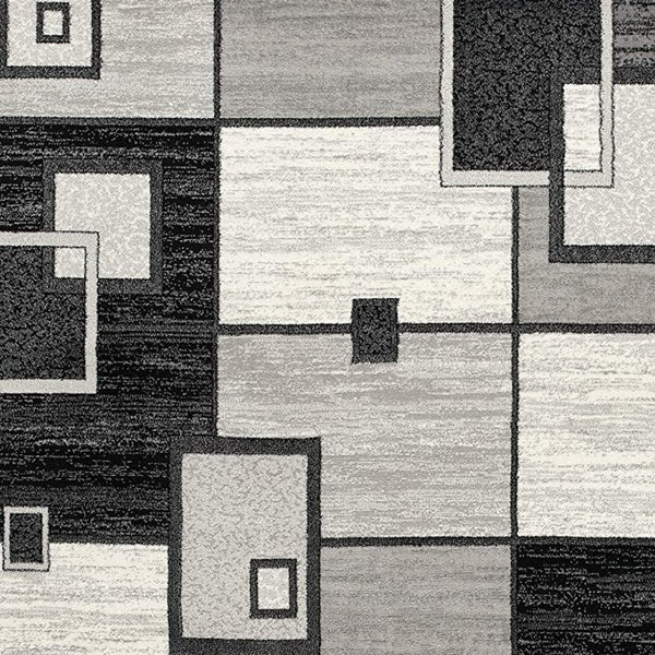 HomeRoots 10' Gray Abstract Power Loom Runner Rug – Modern Geometric Design for Stylish Entryways and Hallways 2' x 13' 393821