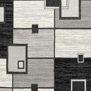 HomeRoots 10' Gray Abstract Power Loom Runner Rug – Modern Geometric Design for Stylish Entryways and Hallways 2' x 15' 393822