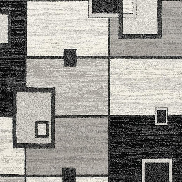HomeRoots 10' Gray Abstract Power Loom Runner Rug – Modern Geometric Design for Stylish Entryways and Hallways 2' x 15' 393822