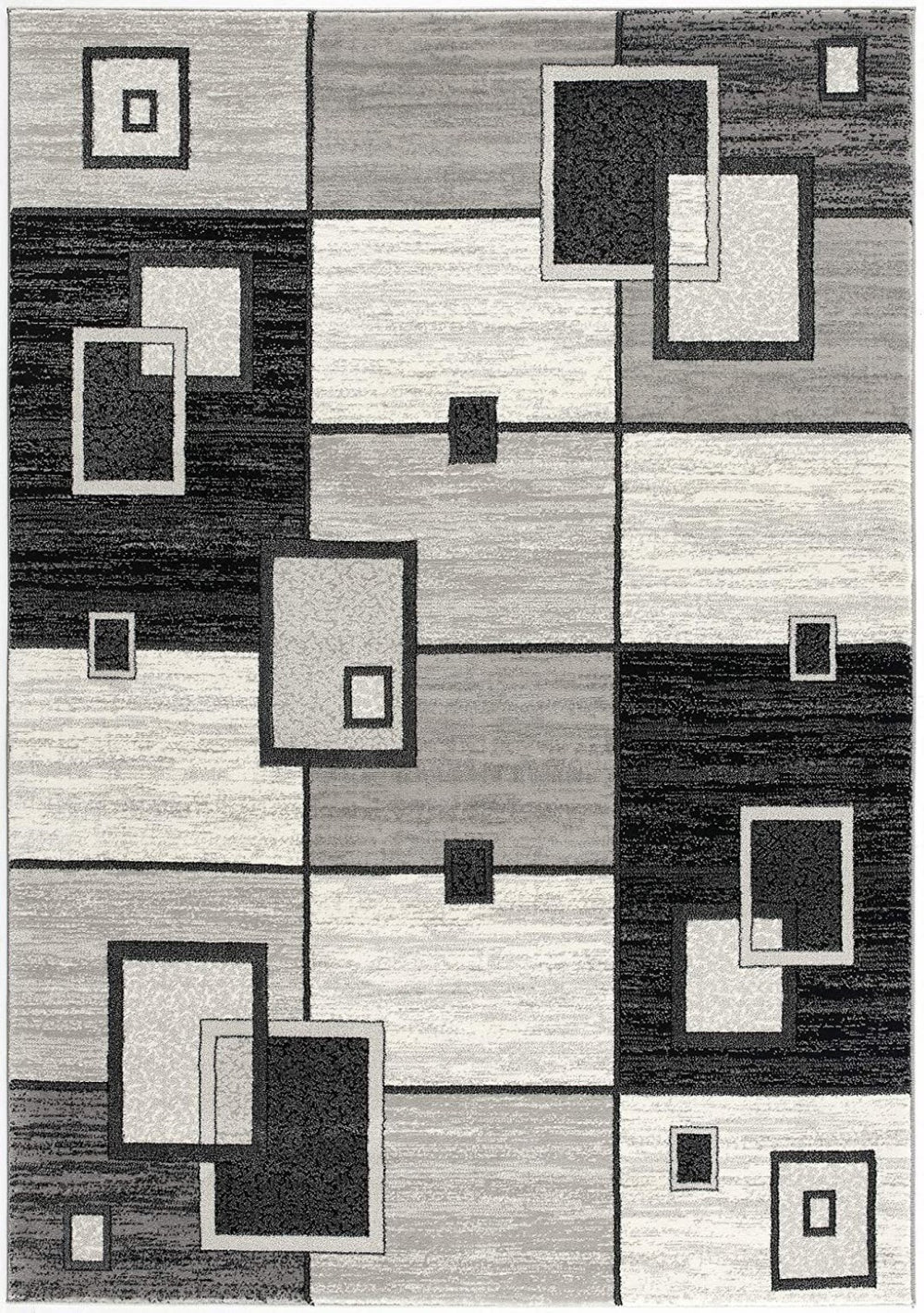HomeRoots 10' Gray Abstract Power Loom Runner Rug – Modern Geometric Design for Stylish Entryways and Hallways 2'x 20' 393823