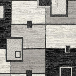 HomeRoots 10' Gray Abstract Power Loom Runner Rug – Modern Geometric Design for Stylish Entryways and Hallways 2'x 20' 393823