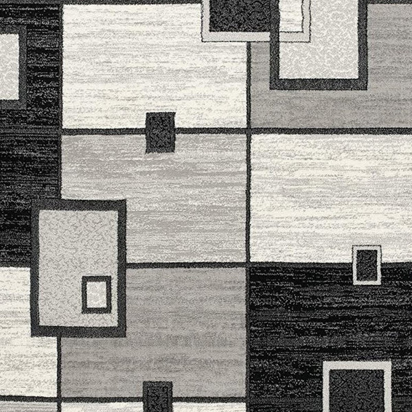 HomeRoots 10' Gray Abstract Power Loom Runner Rug – Modern Geometric Design for Stylish Entryways and Hallways 2'x 20' 393823