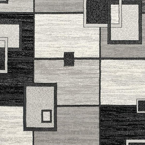 HomeRoots 10' Gray Abstract Power Loom Runner Rug – Modern Geometric Design for Stylish Entryways and Hallways 3' x 10' 393828
