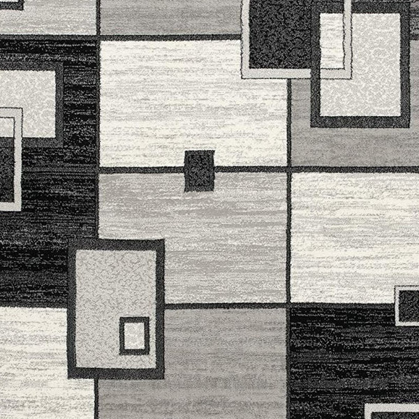 HomeRoots 10' Gray Abstract Power Loom Runner Rug – Modern Geometric Design for Stylish Entryways and Hallways 3' x 10' 393828