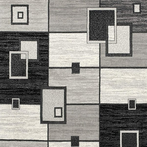 HomeRoots 10' Gray Abstract Power Loom Runner Rug – Modern Geometric Design for Stylish Entryways and Hallways 3' x 10' 393828