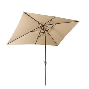 English Elm 6.5 X 10 Ft Rectangular Outdoor Patio Umbrella with Crank Tilt Uv Resistant Canopy Khaki B082P454989