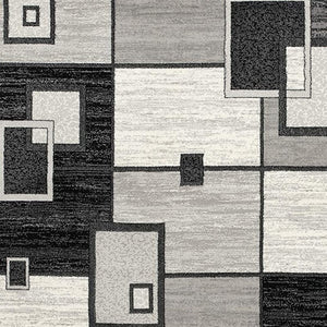 HomeRoots 10' Gray Abstract Power Loom Runner Rug – Modern Geometric Design for Stylish Entryways and Hallways 3' x 13' 393830