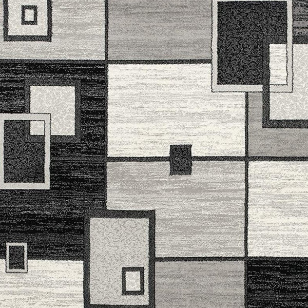 HomeRoots 10' Gray Abstract Power Loom Runner Rug – Modern Geometric Design for Stylish Entryways and Hallways 3' x 13' 393830
