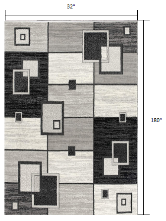 Homeroots 15' Gray Abstract Dhurrie Runner Rug  Polypropylene 393831