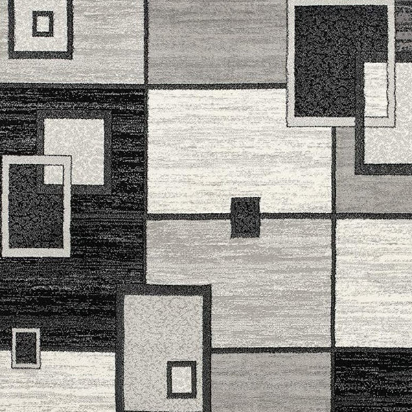HomeRoots 10' Gray Abstract Power Loom Runner Rug – Modern Geometric Design for Stylish Entryways and Hallways 3' x 15' 393831