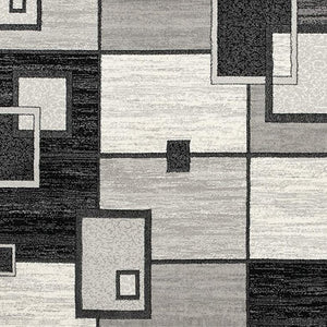 HomeRoots 10' Gray Abstract Power Loom Runner Rug – Modern Geometric Design for Stylish Entryways and Hallways 3' x 20' 393832