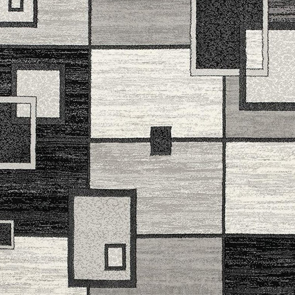 HomeRoots 10' Gray Abstract Power Loom Runner Rug – Modern Geometric Design for Stylish Entryways and Hallways 3' x 20' 393832