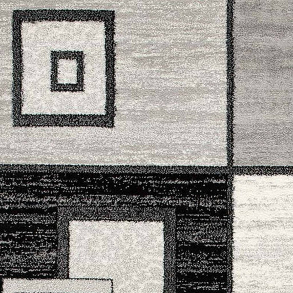 HomeRoots 10' Gray Abstract Power Loom Runner Rug – Modern Geometric Design for Stylish Entryways and Hallways 3' x 8' 393835