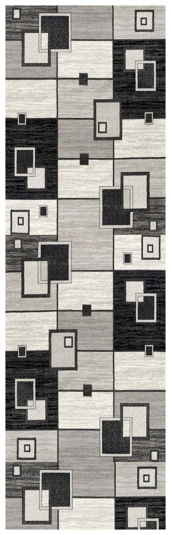 HomeRoots 10' Gray Abstract Power Loom Runner Rug – Modern Geometric Design for Stylish Entryways and Hallways 3' x 8' 393835