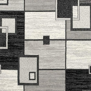 HomeRoots 10' Gray Abstract Power Loom Runner Rug – Modern Geometric Design for Stylish Entryways and Hallways 4' X 6' 393836