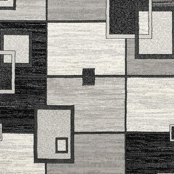 HomeRoots 10' Gray Abstract Power Loom Runner Rug – Modern Geometric Design for Stylish Entryways and Hallways 4' X 6' 393836