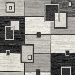 HomeRoots 10' Gray Abstract Power Loom Runner Rug – Modern Geometric Design for Stylish Entryways and Hallways 4' X 6' 393836