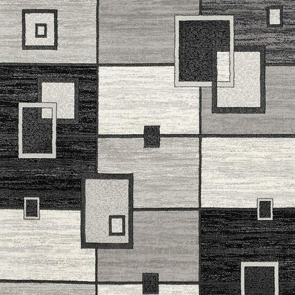 HomeRoots 10' Gray Abstract Power Loom Runner Rug – Modern Geometric Design for Stylish Entryways and Hallways 4' X 6' 393836