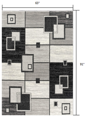 Homeroots 5' X 7' Gray Abstract Dhurrie Area Rug  Polypropylene 393837