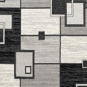 HomeRoots 10' Gray Abstract Power Loom Runner Rug – Modern Geometric Design for Stylish Entryways and Hallways 5' X 7' 393837