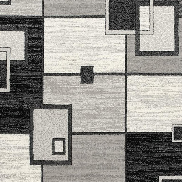 HomeRoots 10' Gray Abstract Power Loom Runner Rug – Modern Geometric Design for Stylish Entryways and Hallways 5' X 7' 393837