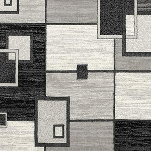 HomeRoots 10' Gray Abstract Power Loom Runner Rug – Modern Geometric Design for Stylish Entryways and Hallways 6' X 9' 393838