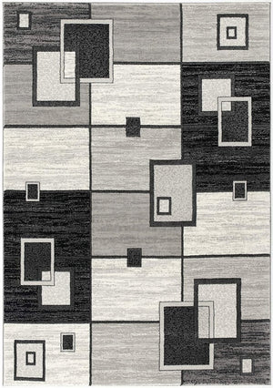 HomeRoots 10' Gray Abstract Power Loom Runner Rug – Modern Geometric Design for Stylish Entryways and Hallways 8' X 10' 393839