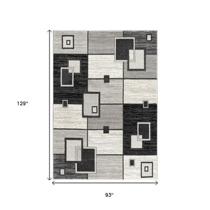 HomeRoots 10' Gray Abstract Power Loom Runner Rug – Modern Geometric Design for Stylish Entryways and Hallways 8' X 10' 393839