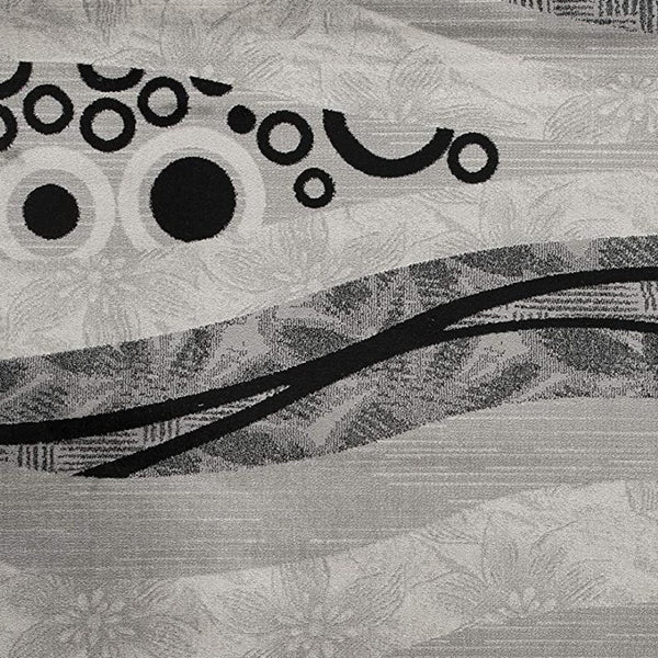 HomeRoots 10' Gray Abstract Runner Rug - Stylish Power-Loomed Design for Hallways, Entryways, and More 2' x 10' 393840