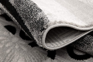 Homeroots 13' Runner Grey Abstract Power Loom Runner Rug  Olefin 393842