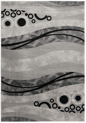 HomeRoots 10' Gray Abstract Runner Rug - Stylish Power-Loomed Design for Hallways, Entryways, and More 2' x 15' 393843