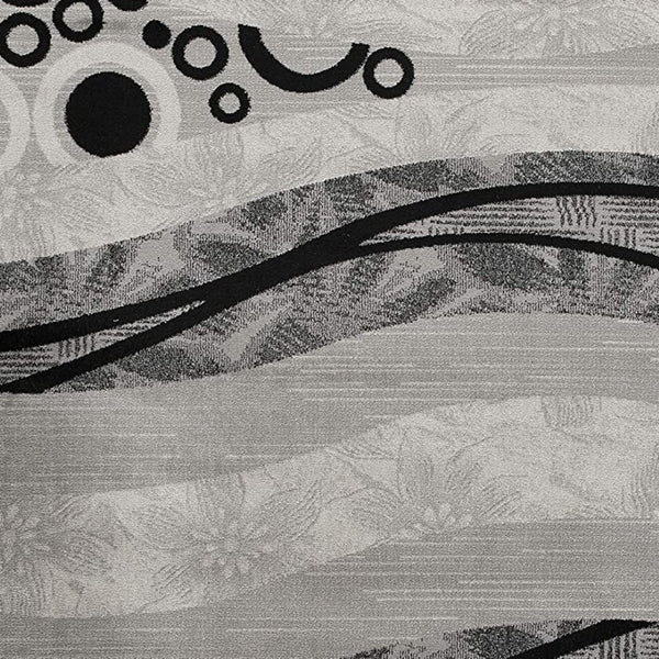 HomeRoots 10' Gray Abstract Runner Rug - Stylish Power-Loomed Design for Hallways, Entryways, and More 2' x 15' 393843