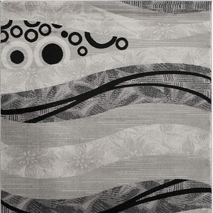 HomeRoots 10' Gray Abstract Runner Rug - Stylish Power-Loomed Design for Hallways, Entryways, and More 2' x 15' 393843