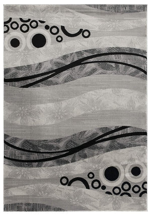 HomeRoots 10' Gray Abstract Runner Rug - Stylish Power-Loomed Design for Hallways, Entryways, and More 2' x 20' 393844